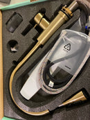 Forious 23HHG Single Handle Pull Down Sprayer Kitchen Faucet High-Arc Kitchen Sink Faucet with Deck Plate in Brushed Gold