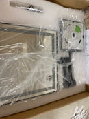 Signature Hardware 481284 Norabel 7-7/8" W x 12-7/16" H Modern Square Framed Bathroom Wall Mirror with Light - Satin Black