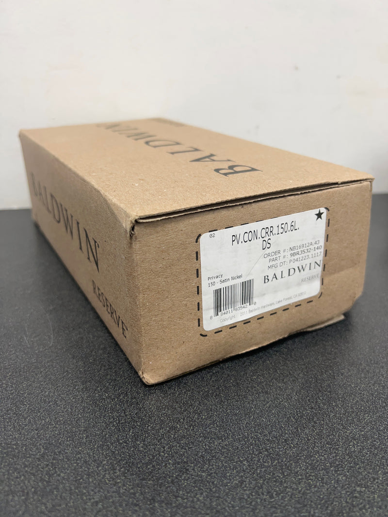 Baldwin PVCONCRR150 Contemporary Privacy Door Knob with Round Rose - Satin Nickel