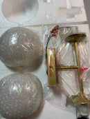 Living District Neri 2-Light Mid-Century Metal Wall Sconce in Brass and White