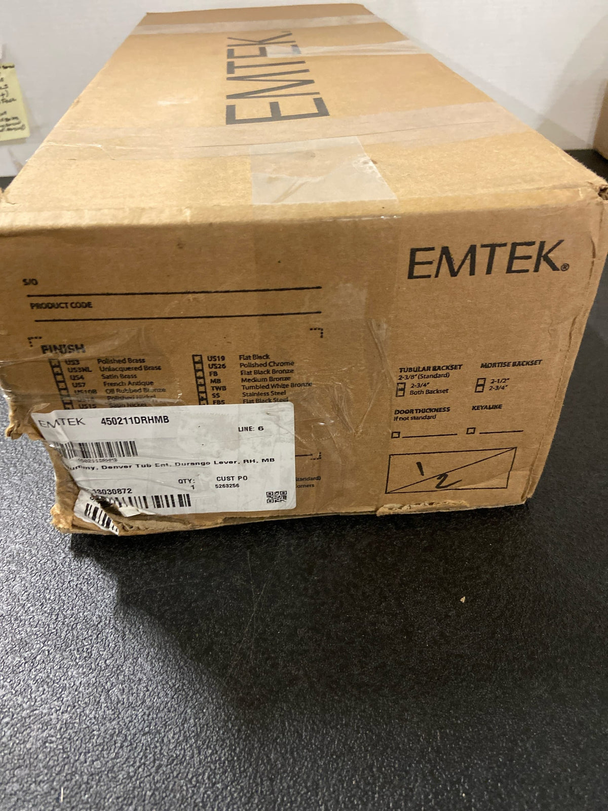 Emtek Medium Bronze Handleset 450211DMBRH