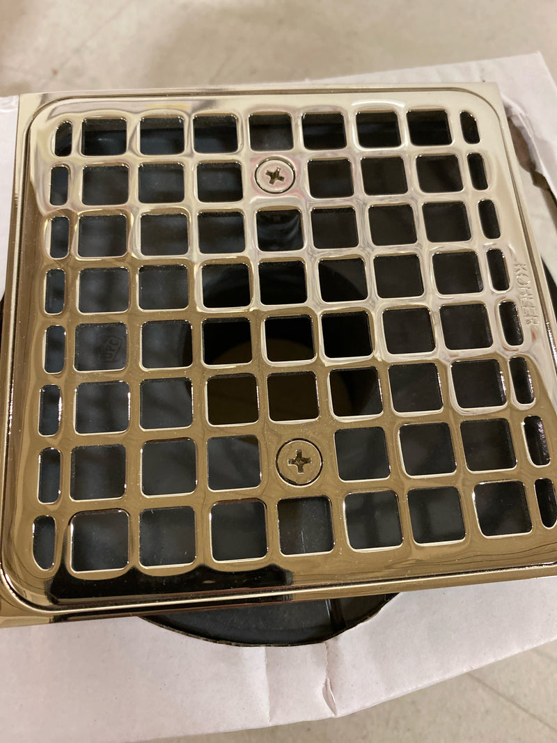 Kohler K-9136-SN Clearflo Square Design Tile-In Shower Drain - Polished Nickel