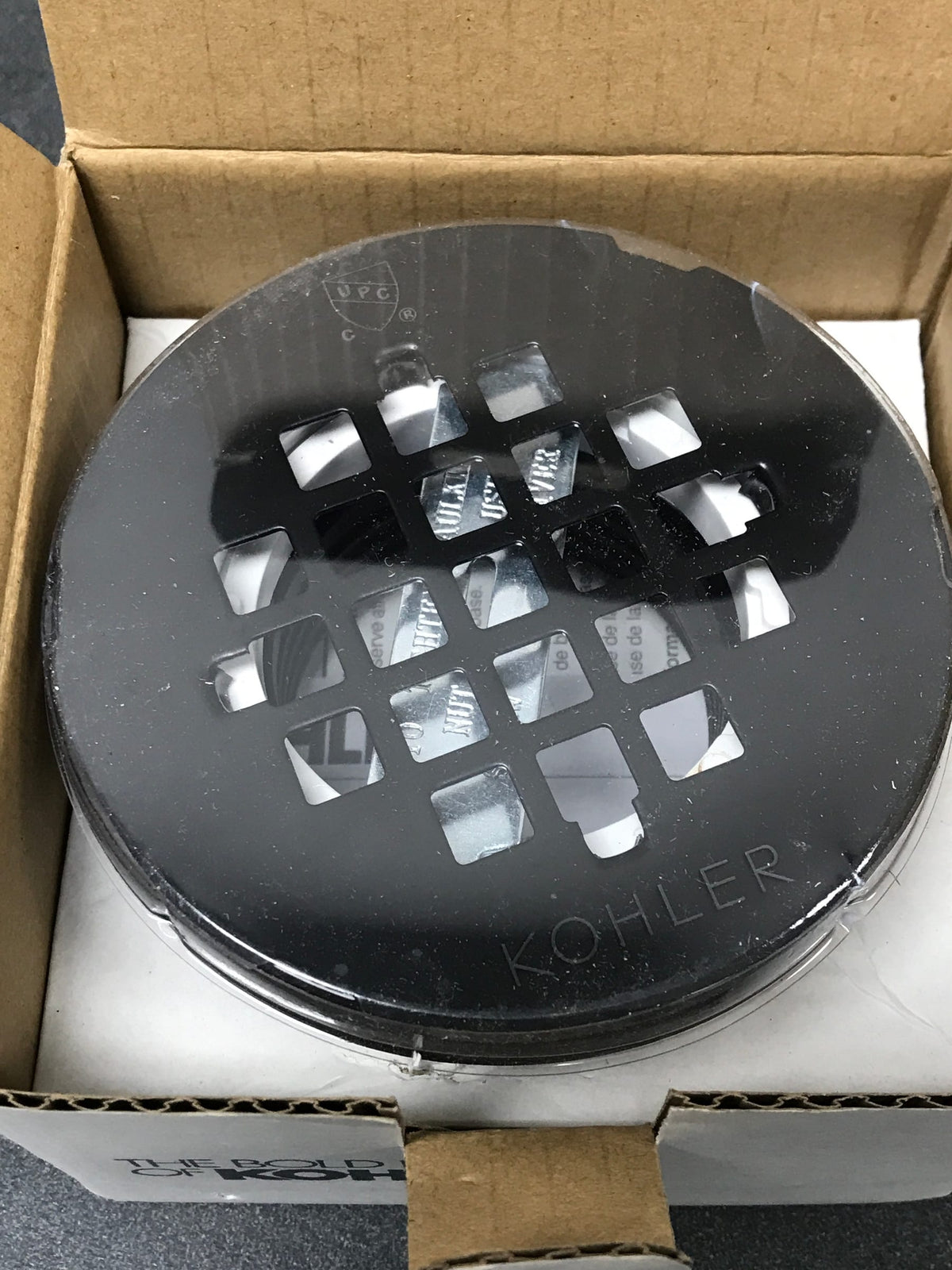 Kohler K-22676-BL Round Grid Shower Drain - Matte Black
