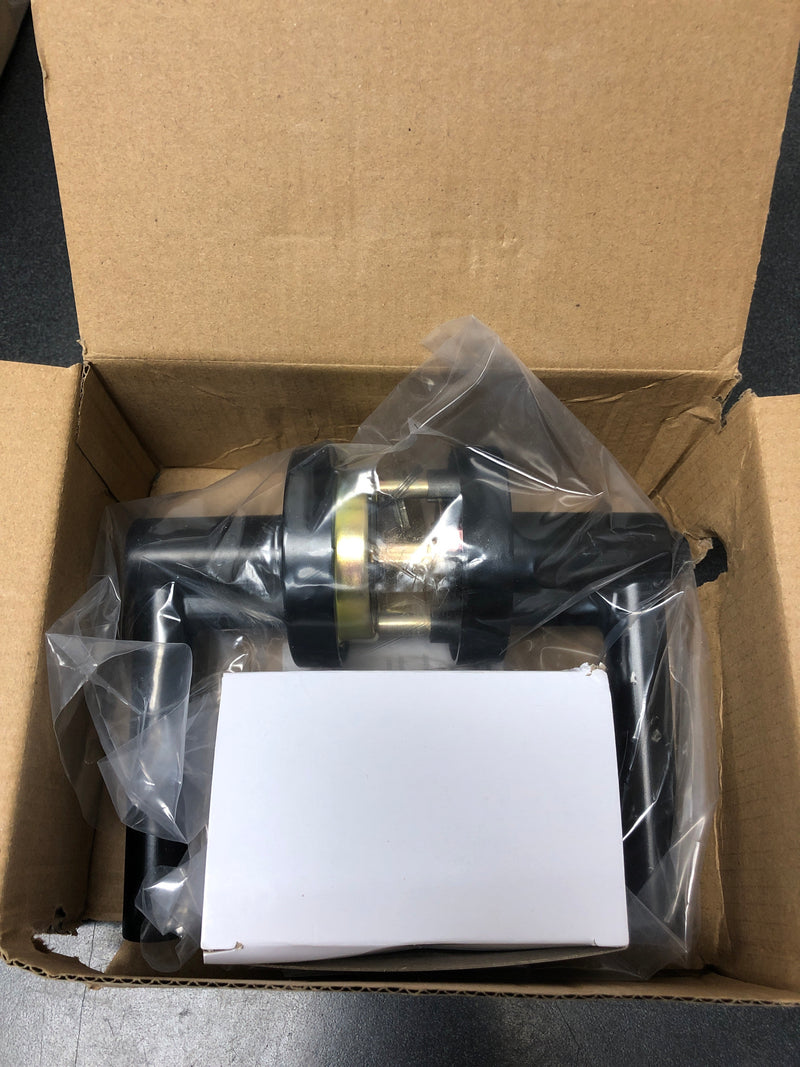 Miseno MLK1012BK Elkton Round Rod Single Cylinder Keyed Entry Door Lever Set - Matte Black