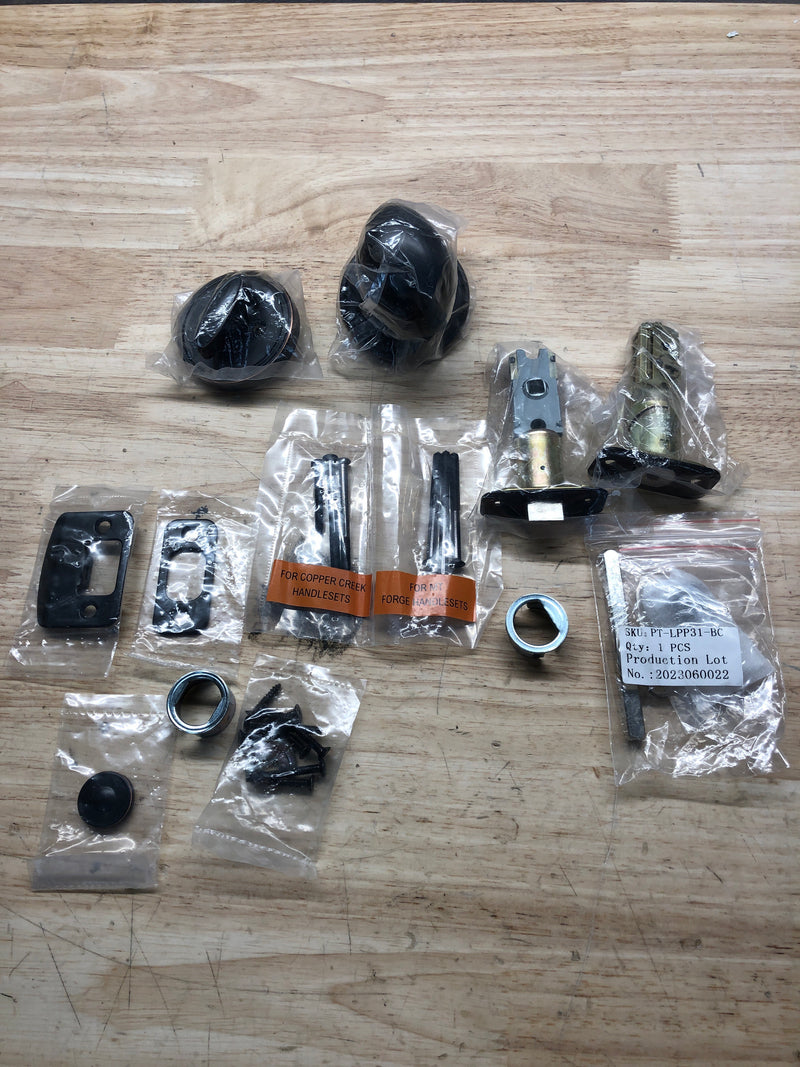 Copper Creek EK2810TB Colonial Keyed Entry Single Cylinder Handleset Interior Pack with Erin Knob - Tuscan Bronze