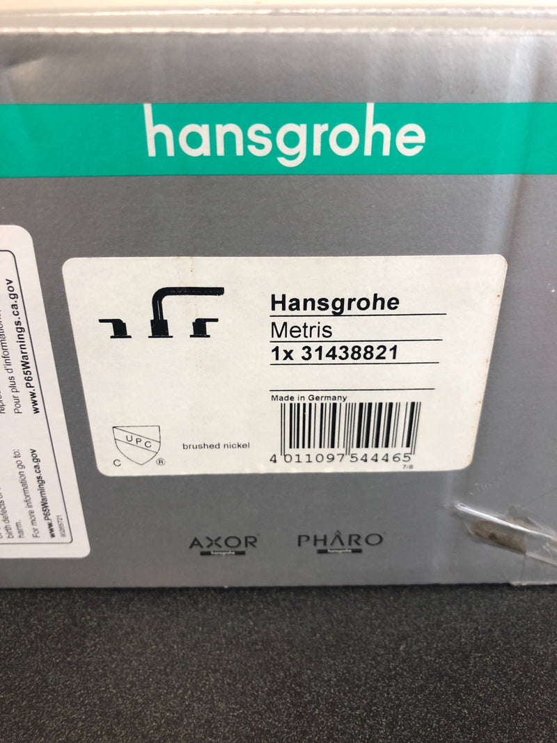 Hansgrohe Metris S Deck Mounted Roman Tub Filler Non Diverter with Metal Lever Handles Less Valve