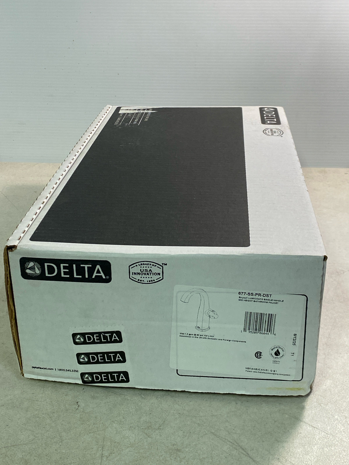 Delta 677-SS-PR-DST Stryke 1.2 GPM Single Hole Bathroom Faucet with Lever Handle and Arc Spout Less Drain Assembly - Lumicoat Stainless