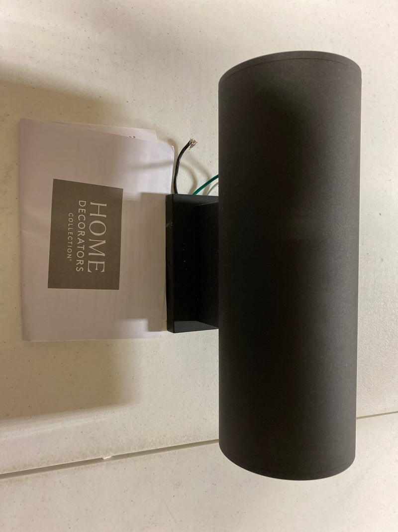 Home decorators collection 80706 Turrill 13.39 in. Matte Black Cylinder Outdoor Wall Light Porch Sconce