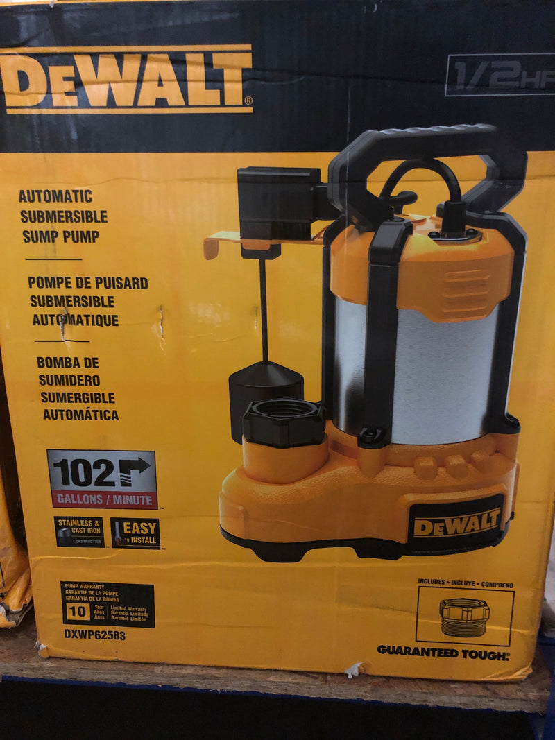 Dewalt DXWP62583 1/2 hp. Stainless Steel/Cast Iron Submersible Sump Pump