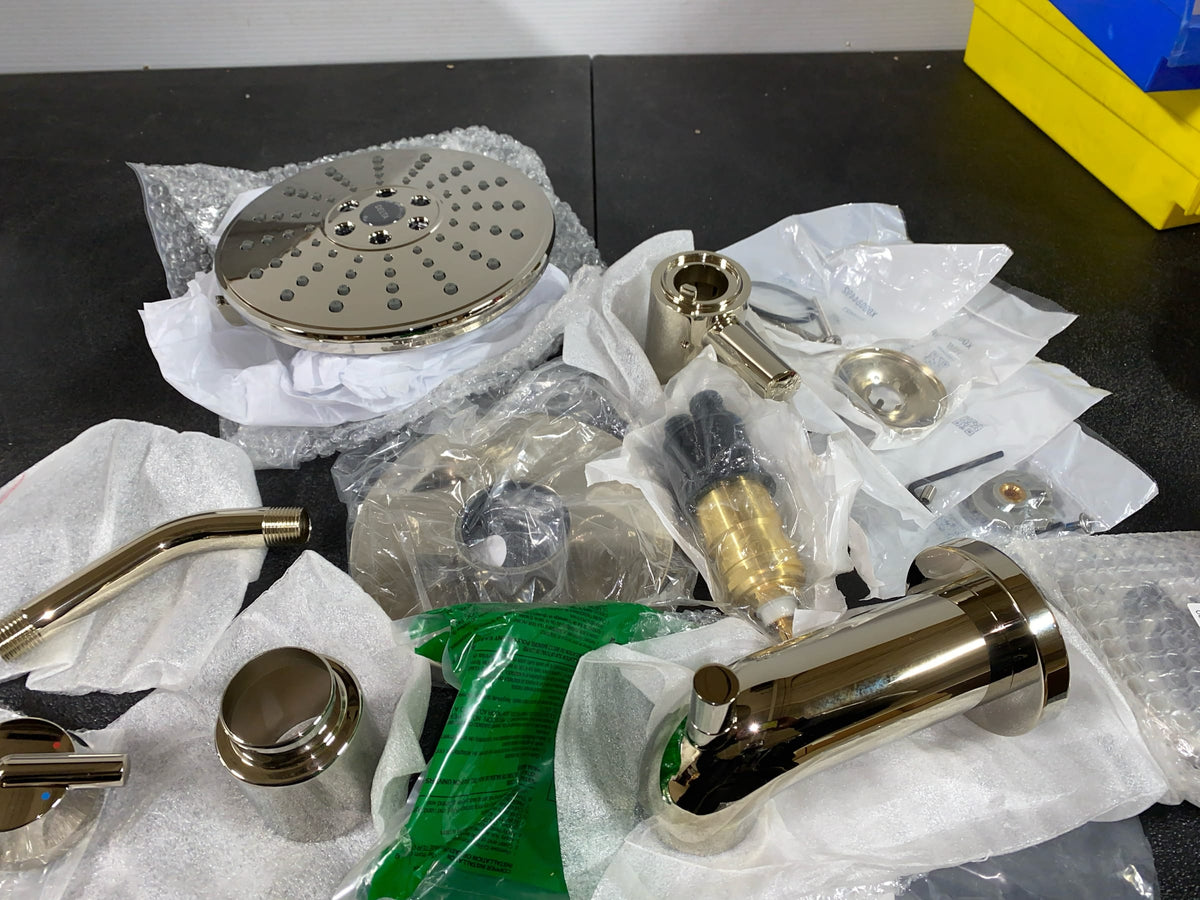 Delta Trinsic 17T Series Thermostatic Dual-Function H2Okinetic Bathtub and Shower Faucet Set, Polished Nickel Shower Head and Handle Valve Trim Kit, Polished Nickel T17T459-PNH2O (Valve Not Included)