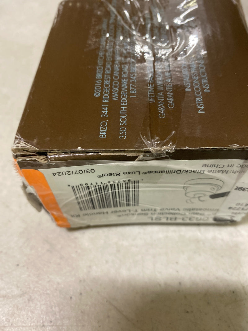 Brizo HL6633-BLSL Litze Handle Kit for Sensori Thermostatic Valve Trim - T-Lever Handle - Matte Black / Luxe Steel