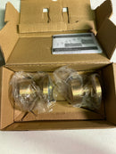 EMTEK Disk Rosette Dummy, Pair with Matching Finish Laurent Round Knob - Choice of 7 Finishes - 5059LAUUS4 - Satin Brass (US4)