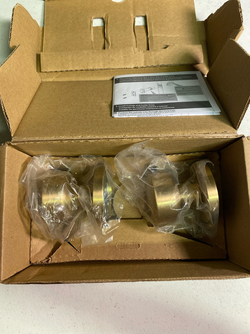 EMTEK Disk Rosette Dummy, Pair with Matching Finish Laurent Round Knob - Choice of 7 Finishes - 5059LAUUS4 - Satin Brass (US4)