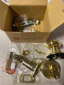 Copper Creek CK2810PB Colonial Keyed Entry Single Cylinder Handleset Interior Pack with Colonial Knob - Polished Brass