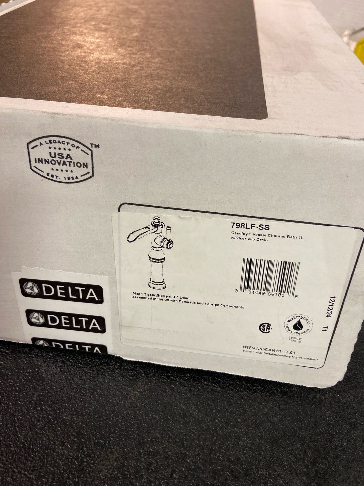 Delta 798LF-SS Cassidy 1.2 GPM Vessel Single Hole Bathroom Faucet with Pop-Up Drain Assembly - Brilliance Stainless