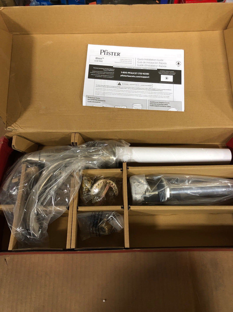Pfister LG42-RH2K Rhen 1.2 GPM Single Hole Bathroom Faucet with Push & Seal Drain Assembly - Brushed Nickel