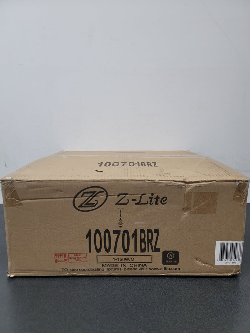 Z-Lite 100701BRZ-MBRZ Sharp Shooter 1 Light Pendant with Bronze Metal Shade - Bronze