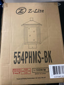 Unbranded 554PHMS-BK Aspen 1-Light Black 13.3 in. Aluminum Hardwired Outdoor Weather Resistant Post Light Square Fitter with No Bulb Included