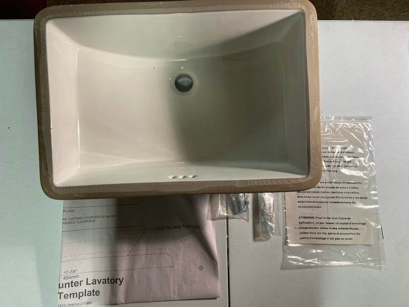 Signature Hardware 447961 White Myers 18" Vitreous China Undermount Bathroom Sink