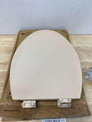 Bemis 1500EC 146 Elongated Molded Wood Toilet Seat with Easy-Clean & Change Hinge - Almond