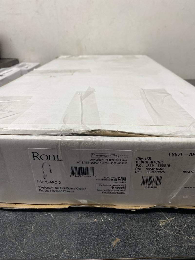 Rohl LS57L-APC-2 Pirellone 1.8 GPM Single Hole Pull Down Kitchen Faucet - Polished Chrome