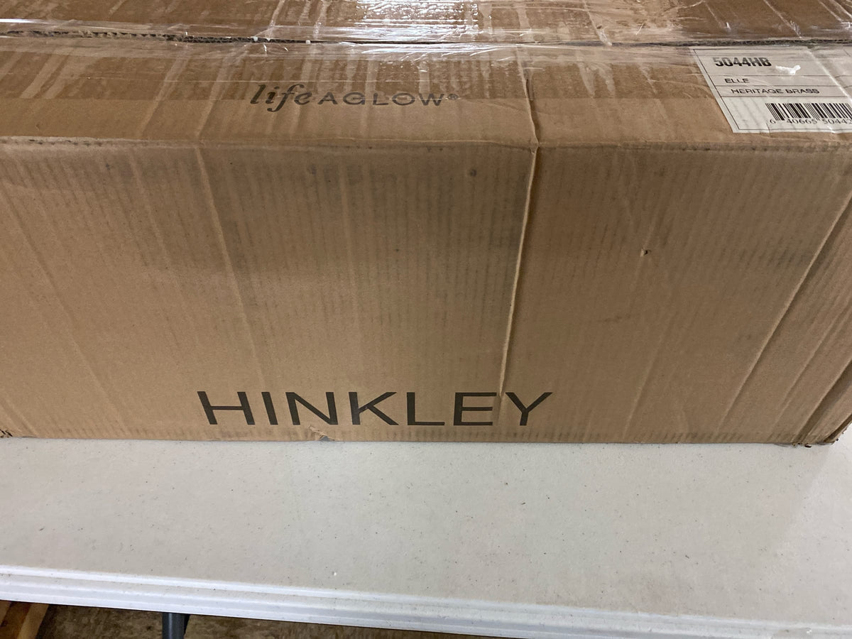 Hinkley Lighting 5044HB Elle 4 Light 32" Wide Bathroom Vanity Light with Clear Chevron Glass Shades - Heritage Brass
