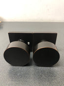 Emtek 5110ROUUS10B Round Knobset Passage Door Knob Set with Square Rose - Oil Rubbed Bronze
