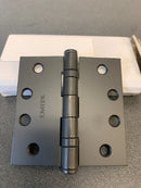 Emtek 94014US19 4" x 4" Steel Heavy Duty Ball Bearing Square Corner Hinges - Pair - Flat Black