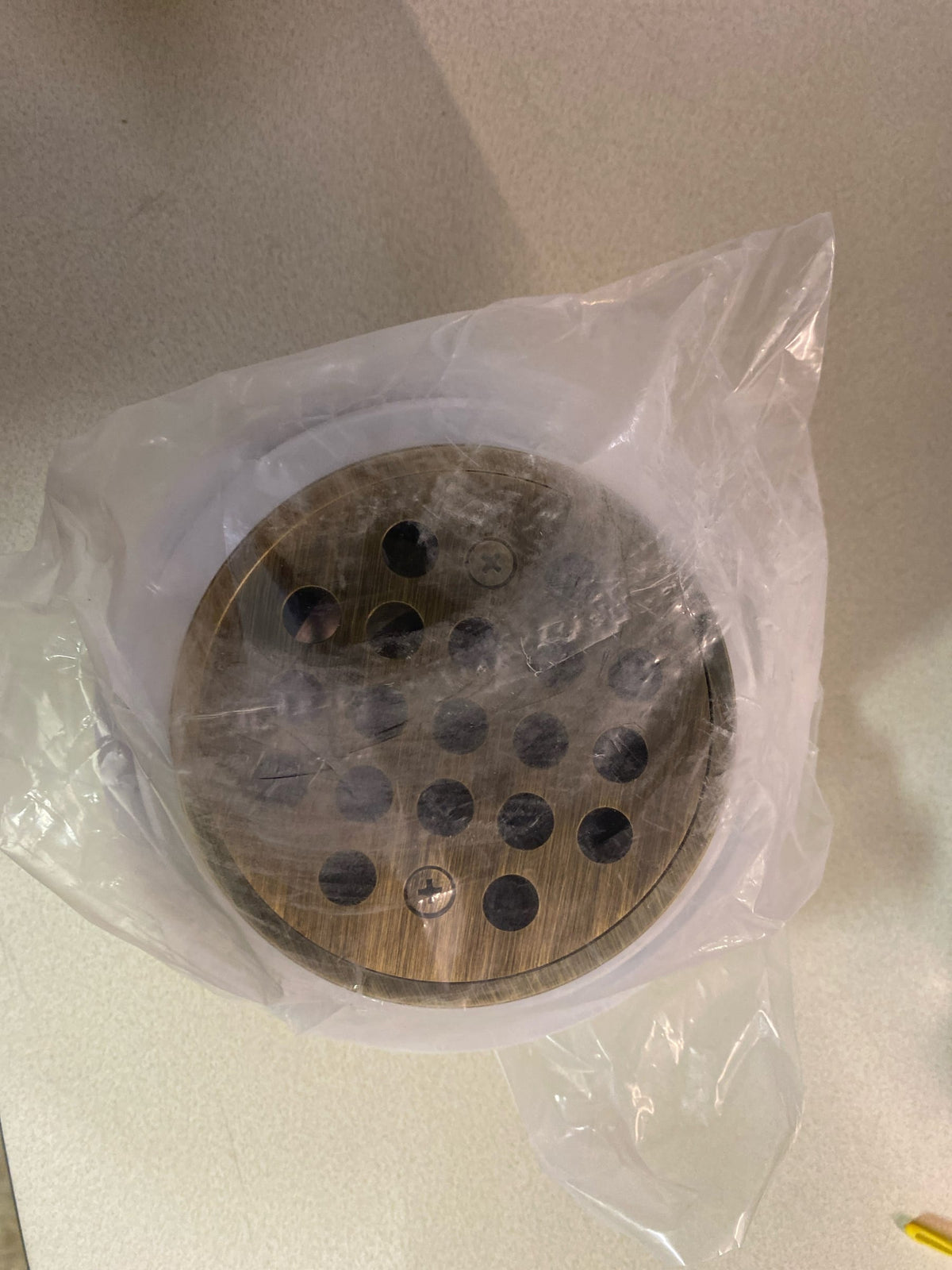 Signature Hardware SH439112AGBR FundamentALL 4-1/2" Round Shower Drain - Aged Brass