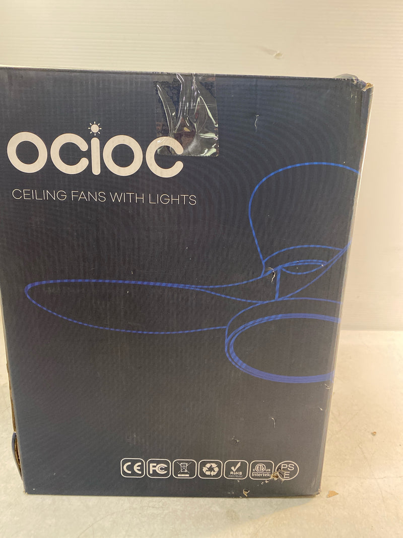 Qrmok FL-LSEW-3WH32 32 in. LED Indoor White Small Ceiling Fan with Light and Remote and Quiet Reversible DC Motor, 3 CCT Light Kit