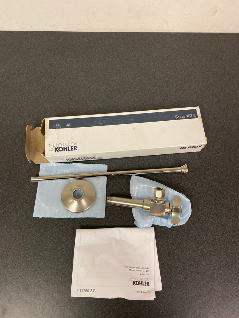 Kohler 3/8 in. Brass NPT Angle Supply Valve in Vibrant Brushed Nickel