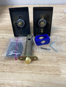 Emtek 5212ROUUS19 Round Knobset Privacy Door Knob Set with Modern Rectangular Rose - Flat Black