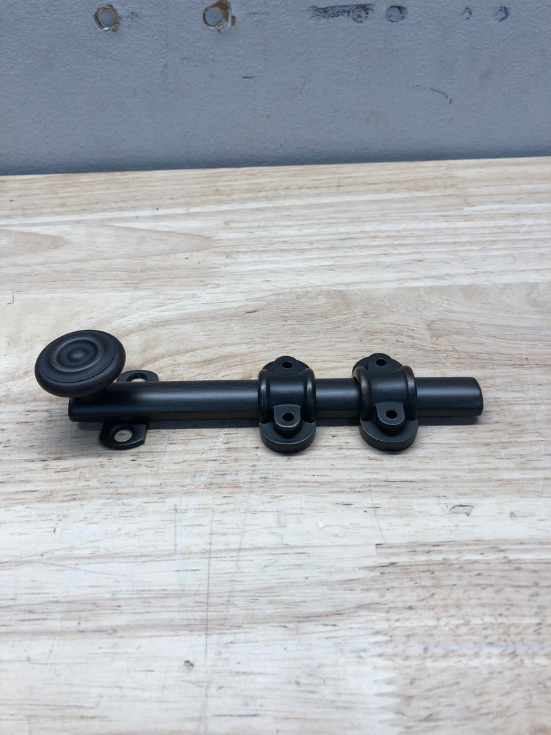 Baldwin 0379102 6 Inch Ornamental Heavy Duty Surface Bolt - Oil Rubbed Bronze