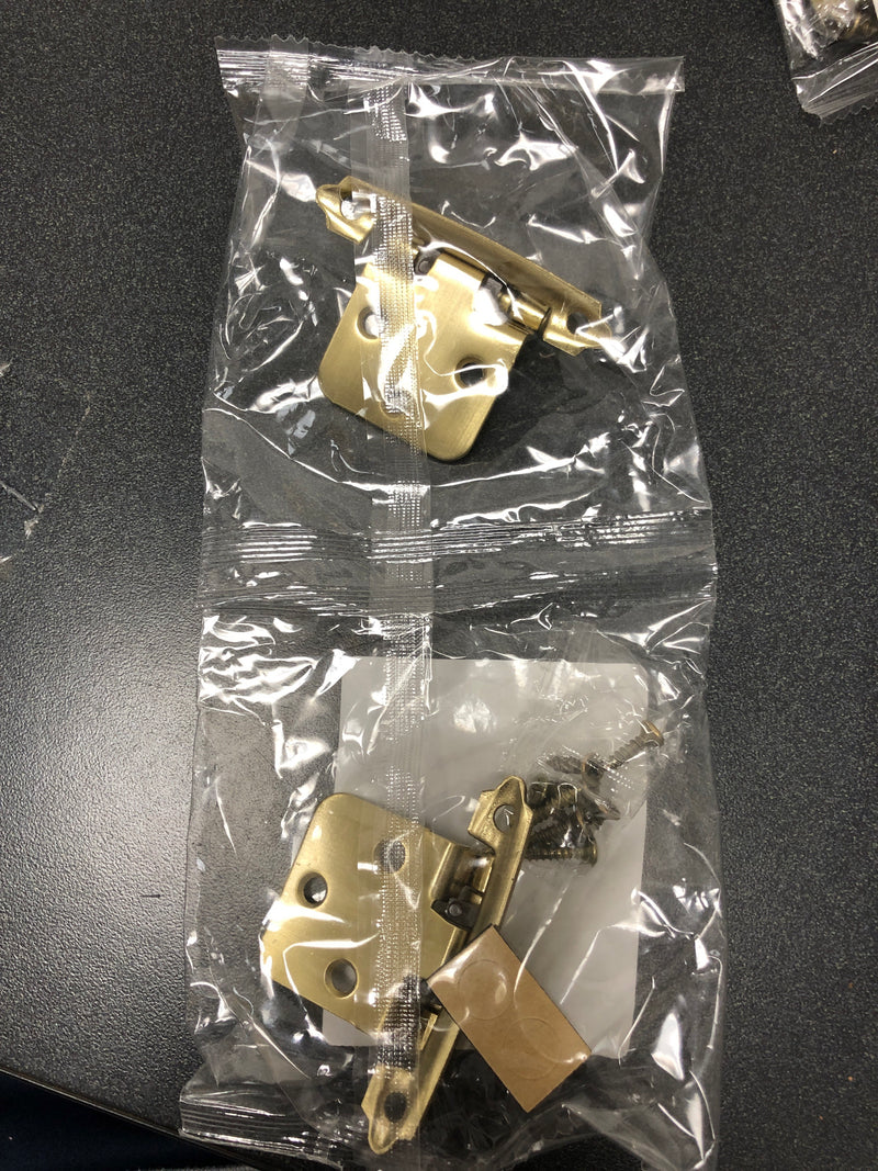 Amerock BPR3429BBZ Functional Hardware Variable Overlay Surface Mount Cabinet Door Hinge with 105 Degree Opening Angle and Self Close Function - Pair - Golden Champagne