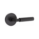 Emtek L-Square Stem Knurled Lever Left Hand 2-3/8 in Backset Passage w/Disk Rose for 1-1/4 in to 2 in Door