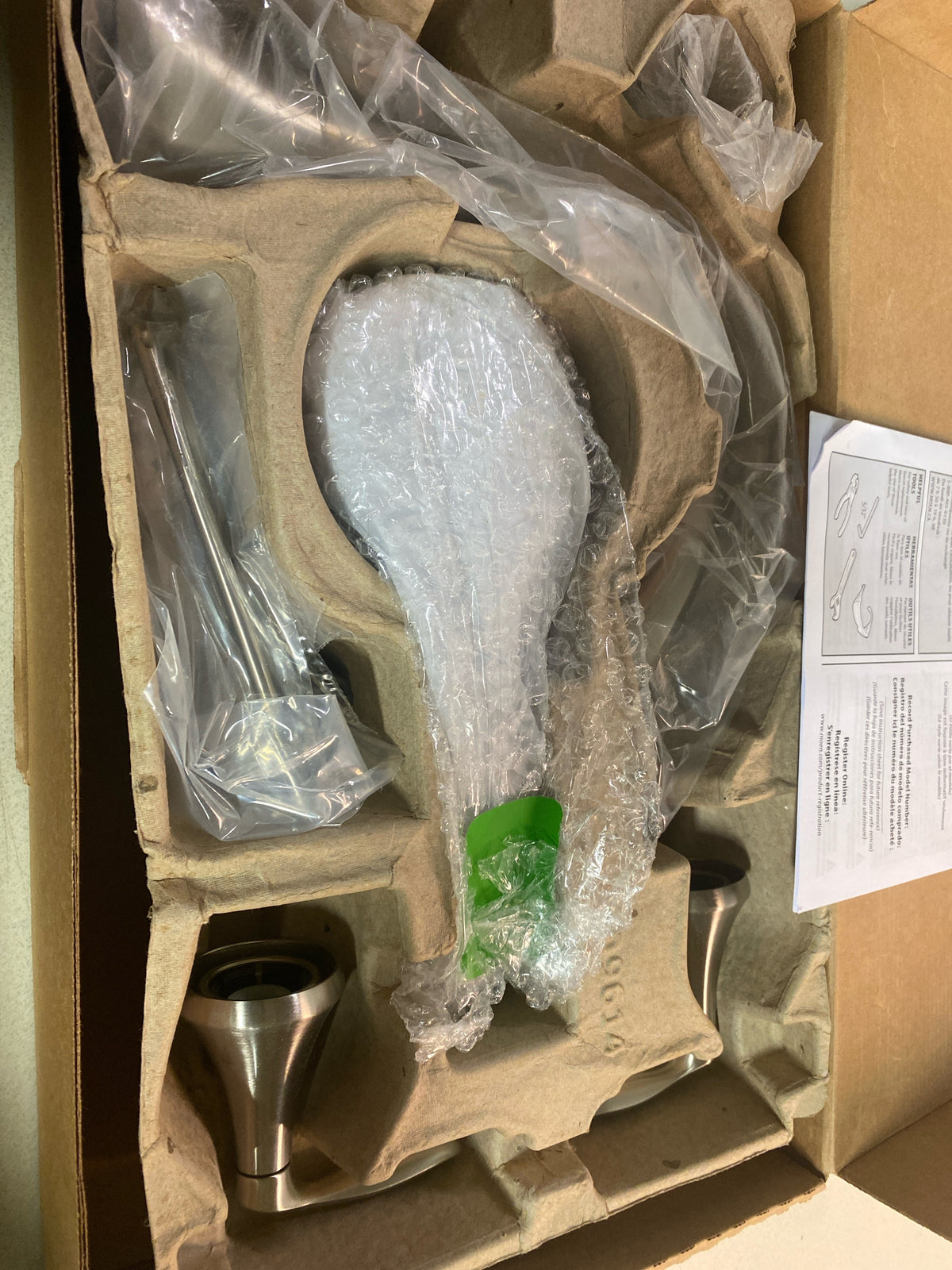 Moen T944BN Deck Mounted Roman Tub Filler Trim with Personal Hand Shower and Built-In Diverter from the Eva Collection (Less Valve) - Brushed Nickel