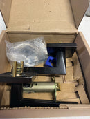 Emtek 5210HLOUS10BRH Helios Right Handed Privacy Door Lever Set with Square Rose - Oil Rubbed Bronze