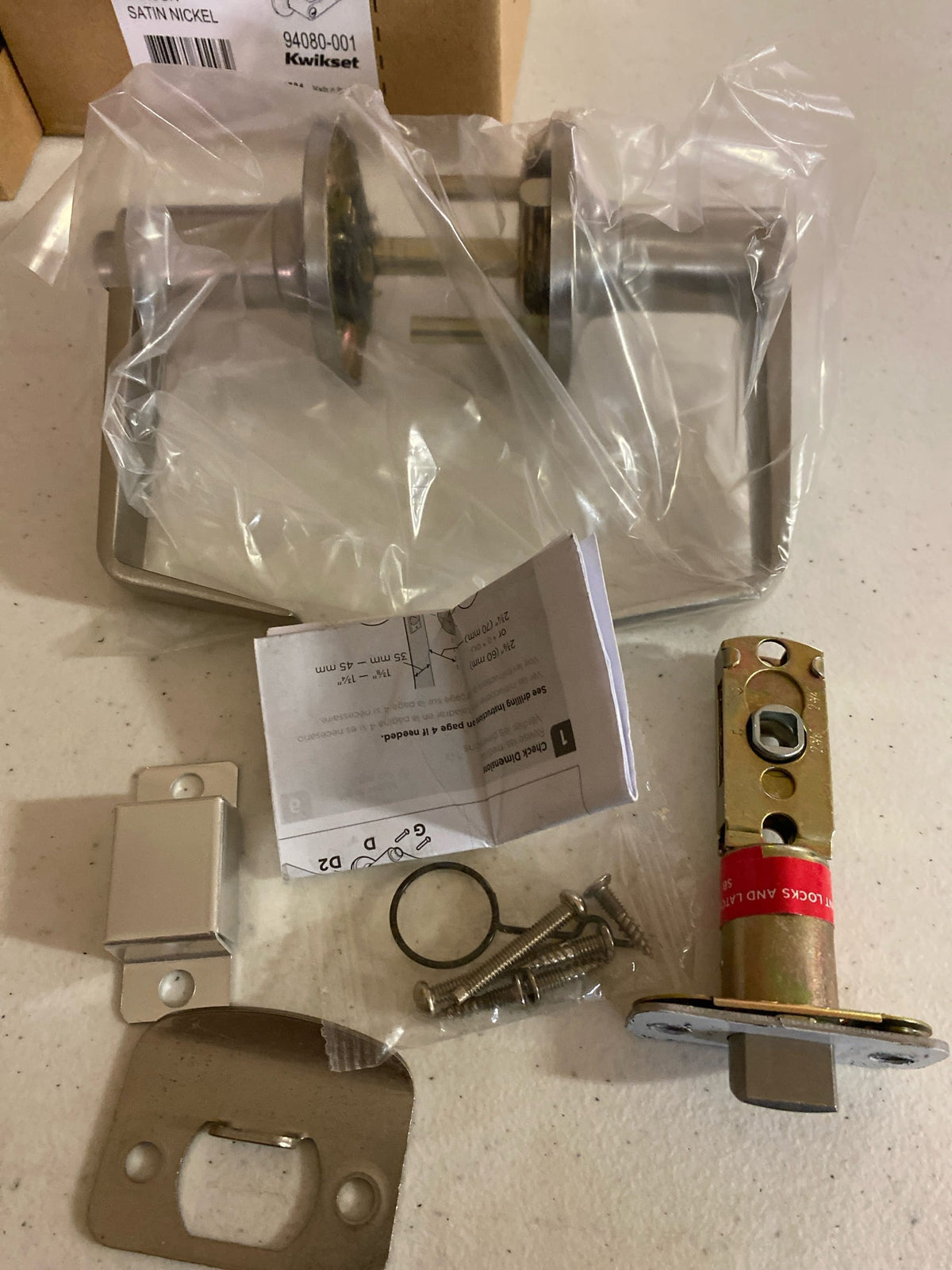 Kwikset 408CNL 15 RCAL Carson Satin Nickel Bed/Bath UL Door Handle