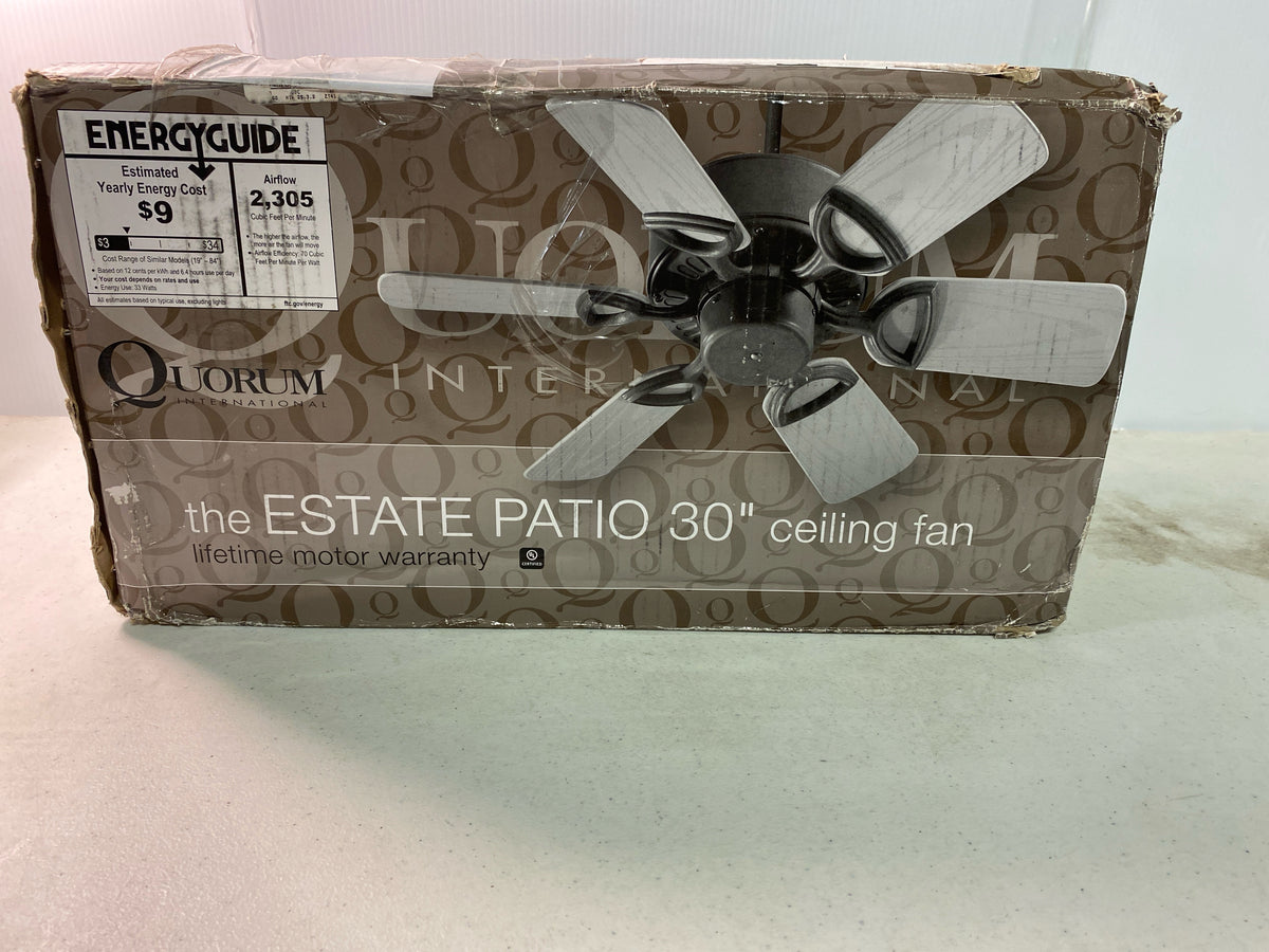 Quorum International 143306-95 Indoor / Outdoor Ceiling Fan from the Estate Patio 30 Collection - Old World