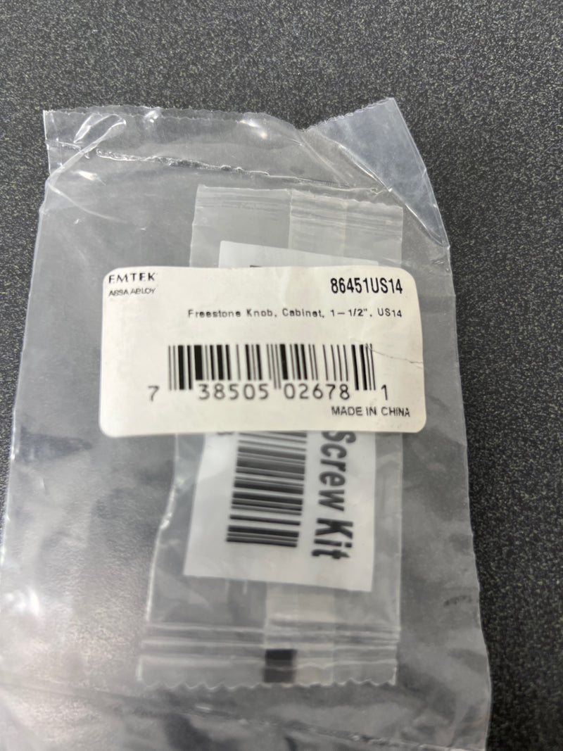 Emtek 86451US14 Freestone 1-1/2 Inch Square Cabinet Knob - Polished Nickel