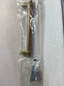 Emtek 84055.RECUS4.KNUS4 Knurled 6 Inch Center to Center Bar Cabinet Pull with Rectangular Stem from the SELECT Collection - Satin Brass / Satin Brass Stem