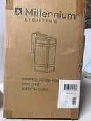 Millennium lighting 10701-PBK Payton 1-Light 6 in. Wide Powder Coated Black Transitional Outdoor Wall Lantern with Clear Glass