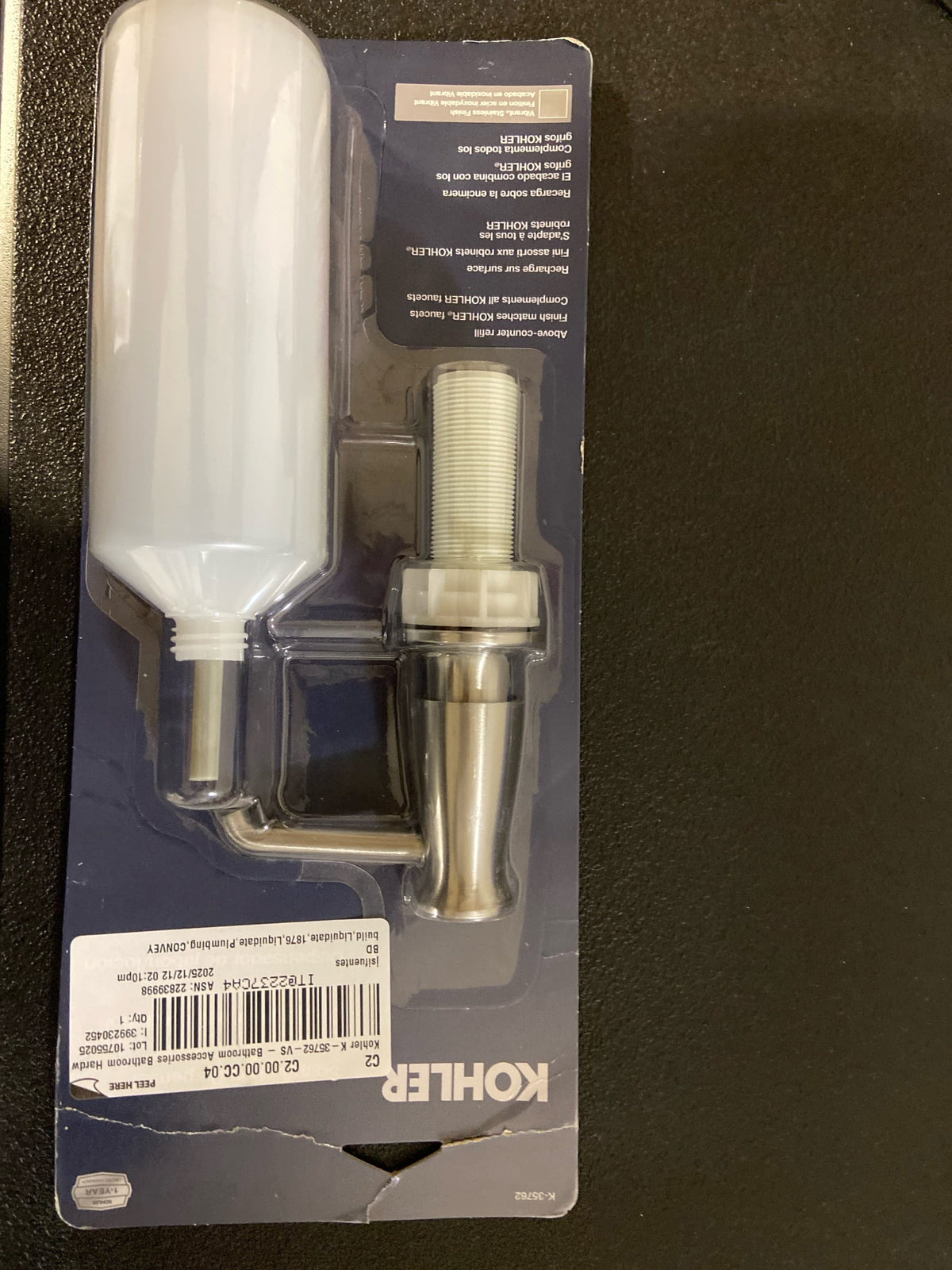 Kohler K-35762-VS Deck Mounted Soap Dispenser - Vibrant Stainless