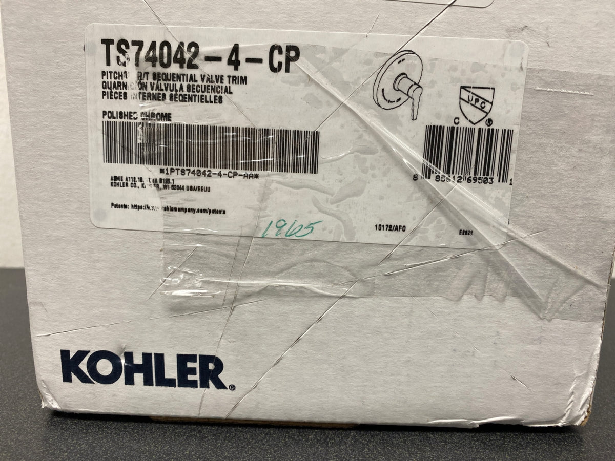 Kohler K-TS74042-4-CP Hint Function Pressure Balanced Valve Trim Only with Single Lever Handle - Less Rough In - Polished Chrome
