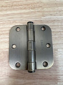 2 Emtek Steel Plain Bearing Hinges 920334 Satin Brass US4 Finish 3.5" x 3.5"