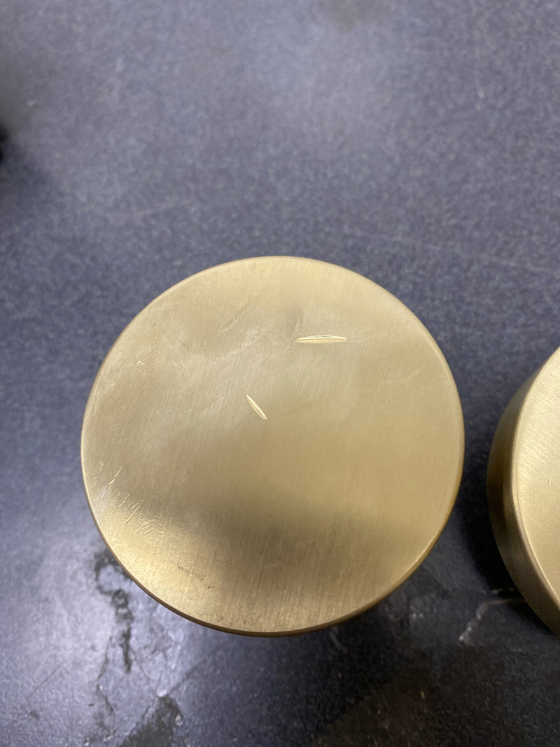 Baldwin PSCONCFR044 Contemporary Passage Door Knob Set with 5 Inch Rectangle Rose from the Reserve Collection - Lifetime Satin Brass