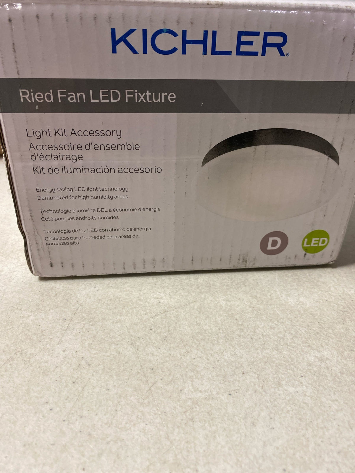 Kichler 380356NI Ried Dimmable LED Light Kit with Etched Cased Opal Glass Shade - Brushed Nickel