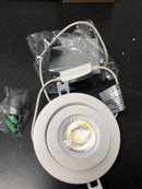 DALS Lighting FGM4-CC-WH Pivot LED Canless Recessed Fixture with 5" Adjustable Trims - Airtight - White