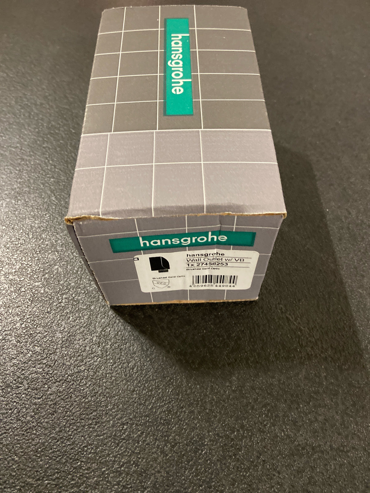 hansgrohe FixFit Handheld Shower Wall Outlet 1/2-inch Thread Connection Modern in Brushed Gold Optic, 27458253