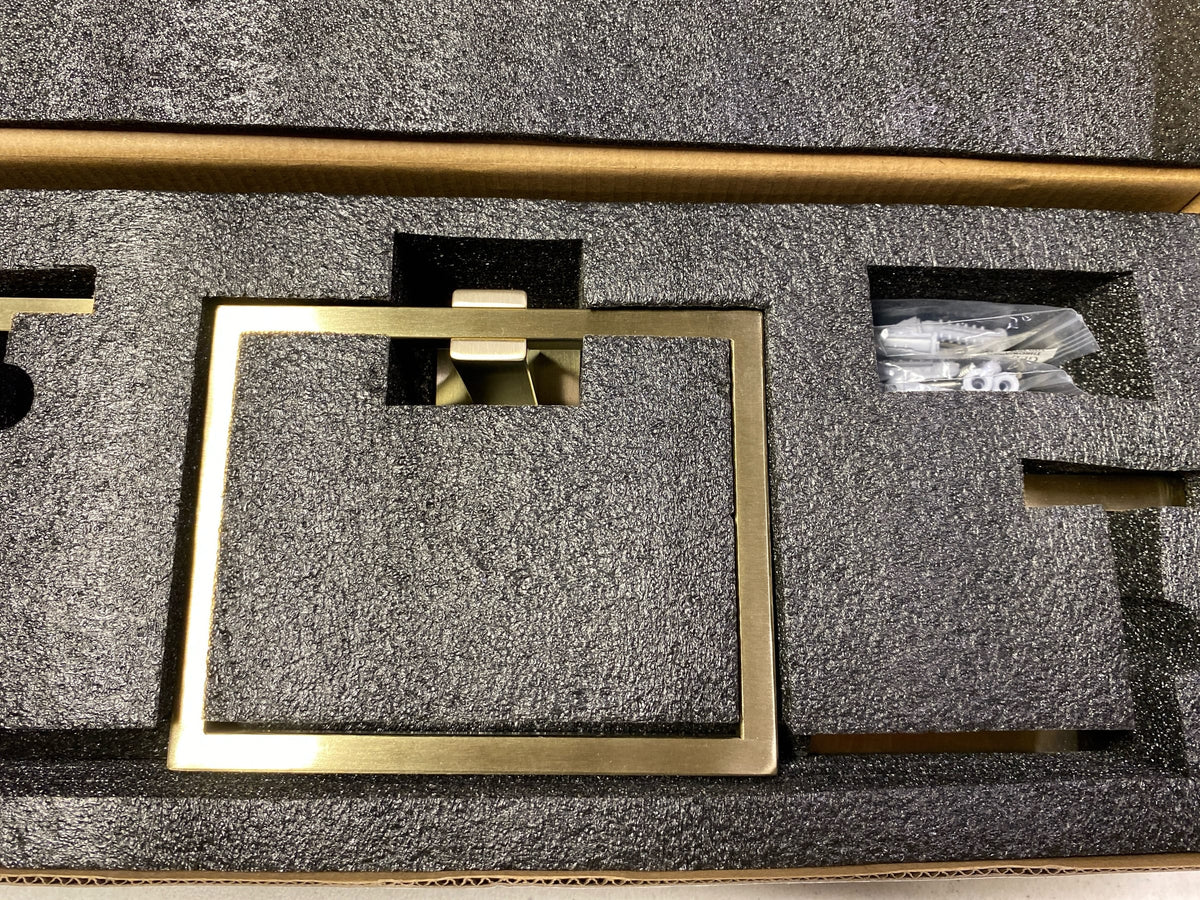 Bwe A-91012-S-G-2 5-Piece Bath Hardware Set with Towel Bar, Included 2-Towel Hook, Toilet Paper Holder, and Towel Ring in Brushed Gold